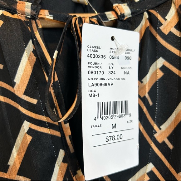 Laura Geometric Print Short Sleeve Blouse Black Pattern - Picture 9 of 11